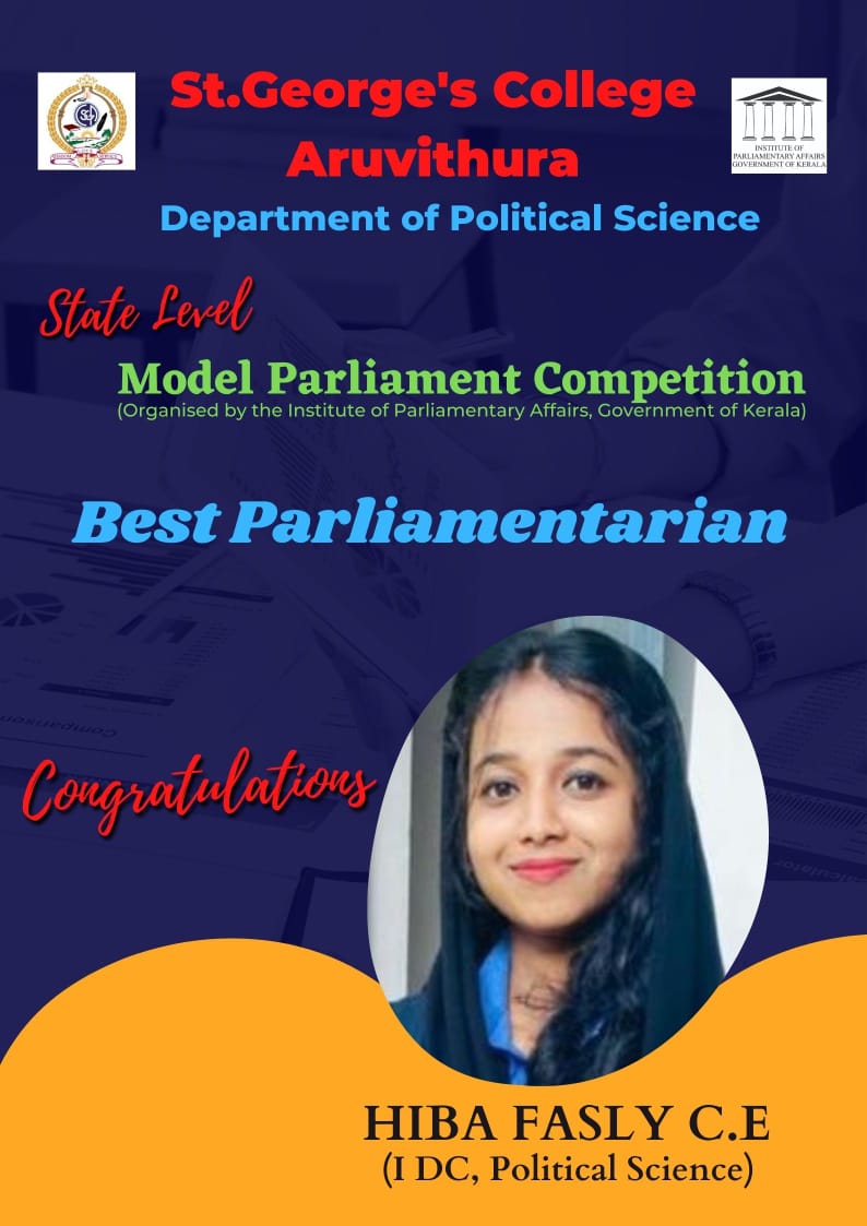 Hiba Fasly won State Level Model parliament Competition